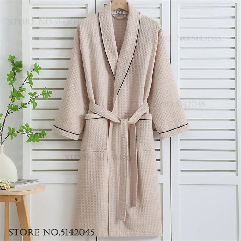 100% Cotton Couple Waffle Robe – Professional Kimono Bathrobe & Casual Summer Loungewear