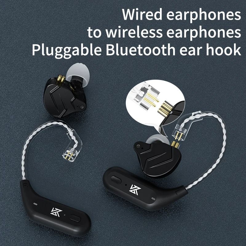 KZ AZ09 HD Wireless Ear Hook Headset Cable with Charging Case Bluetooth 5.4 HIFI Upgrade Adapter