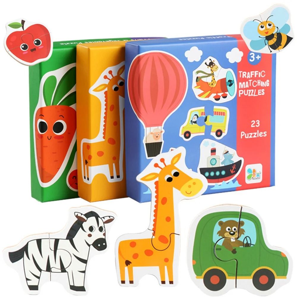 Kids Wooden Jigsaw Puzzle Matching Game Early Learning Educational Toy