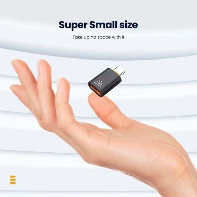 USB 3.0 OTG Adapter 10A, Type-C Male to USB Female Fast Charging Converter for Smartphones, Tablets, PCs