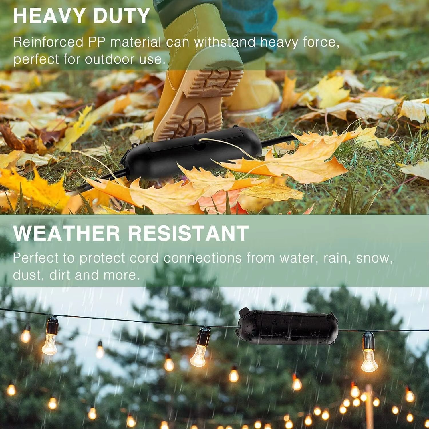 Outdoor Extension Cable Safety Cover – Waterproof Weatherproof Electrical Connection Box for Indoor & Outdoor Sockets
