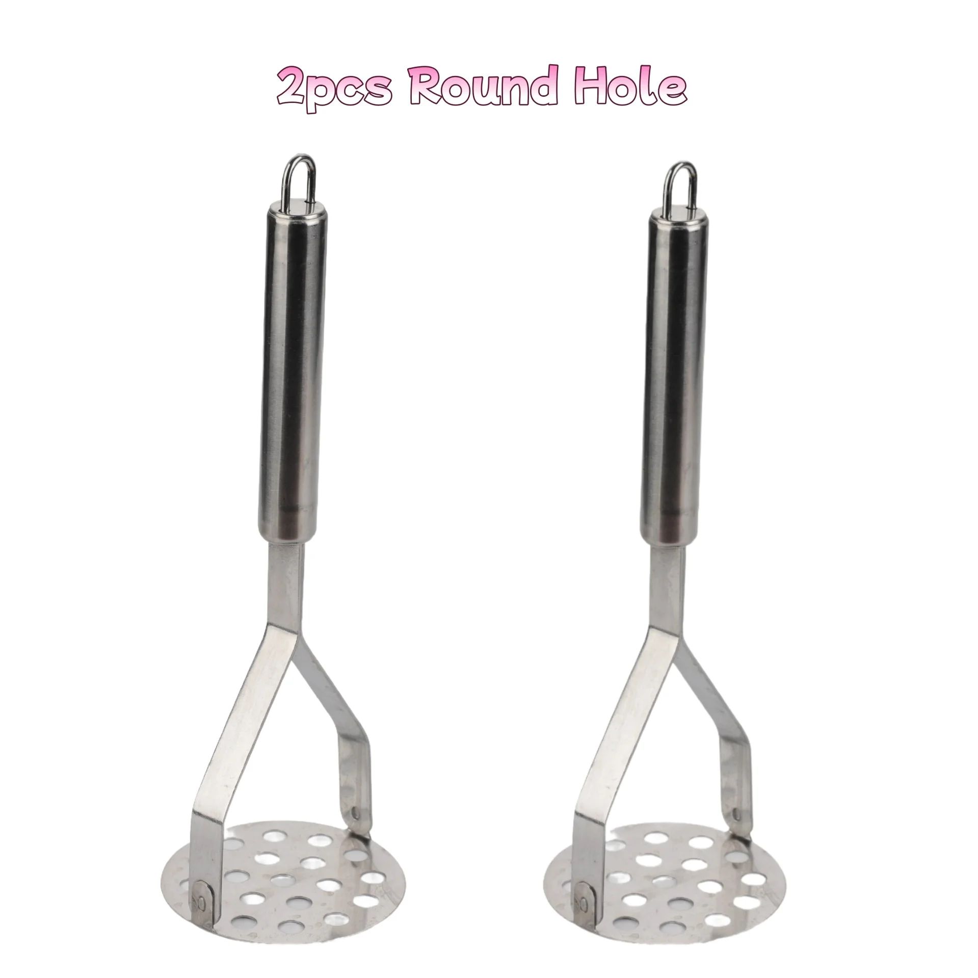 Stainless Steel Potato Masher & Baby Food Press – Heavy-Duty Manual Vegetable Masher