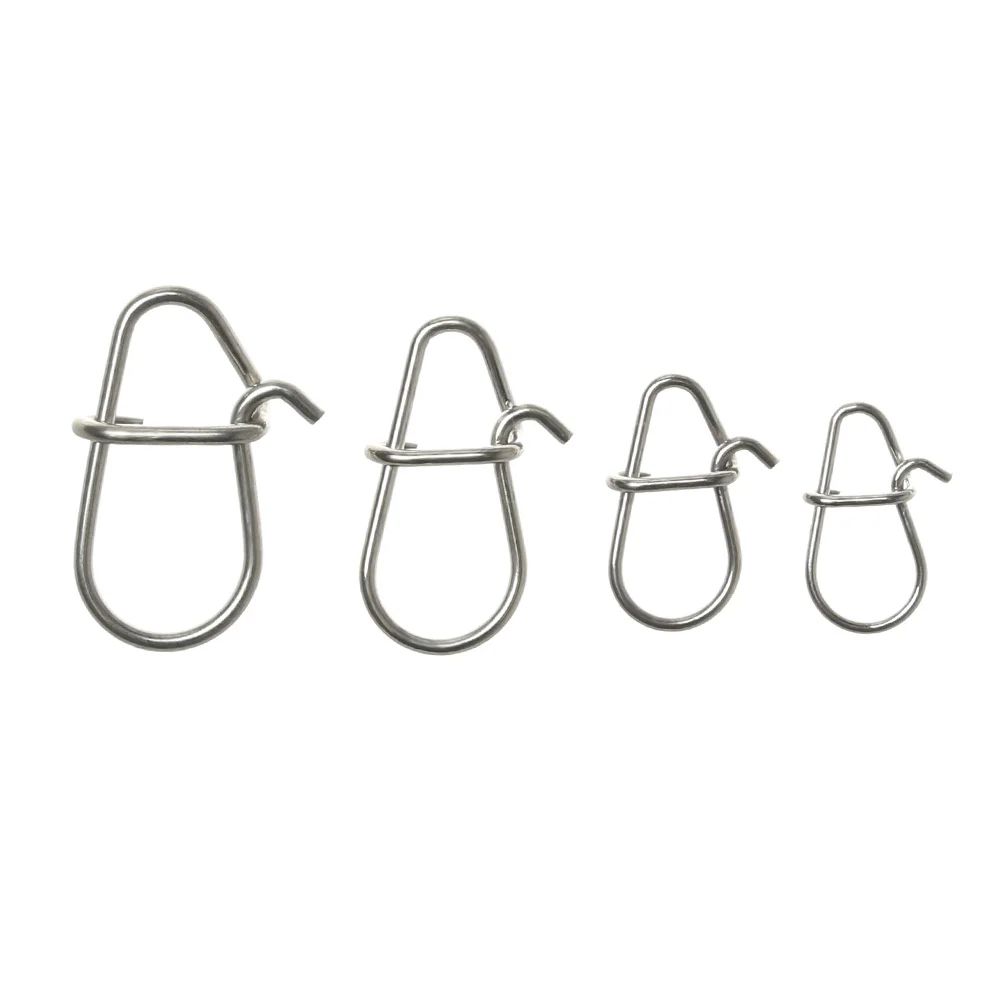 100-Piece Stainless Steel Fishing Swivel Snap Set with Fast Lock Split Rings & Barrel Connectors