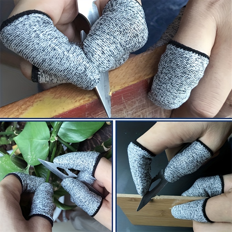 High Performance 10Pcs Anti-Cutting Finger Gloves, Level 5 Protection for Kitchen & Outdoor Tasks