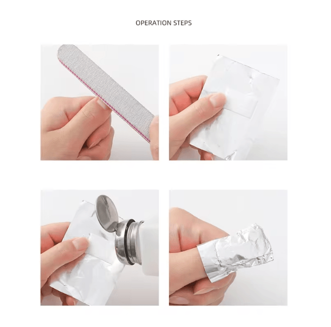 Aluminum Foil Nail Removal Wraps 100 Pack Soak Off Gel Polish Remover