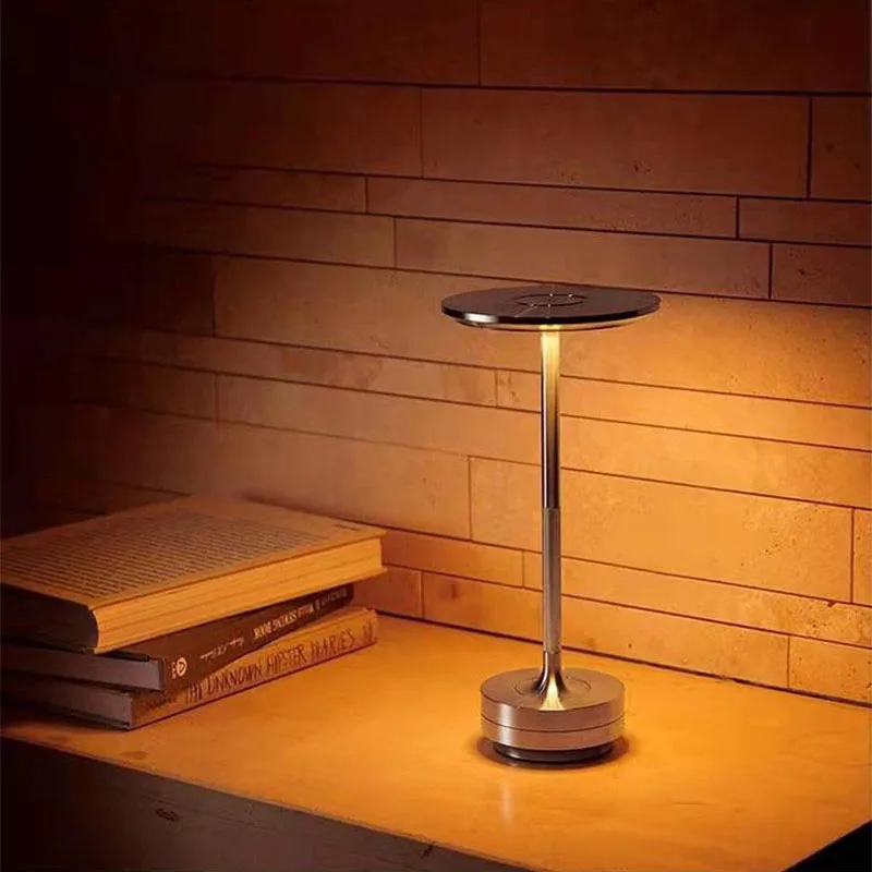 Portable Rechargeable LED Desk Lamp with Touch Dimming & USB Charging, Vintage Ambient Night Light