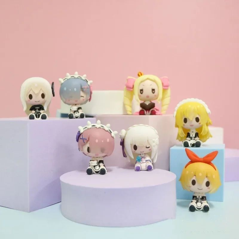Re Zero Rem Emilia Mini Anime Figure Set Collectible Desk Display
