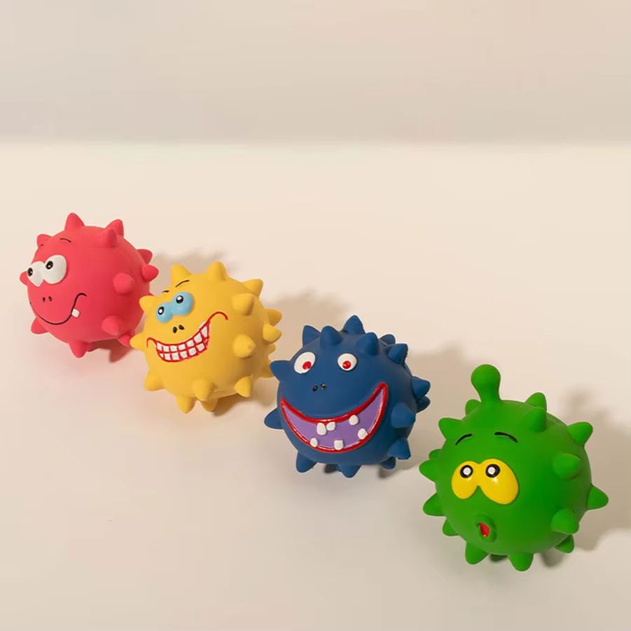 Cute Squeaky Puppy Chew Toy Bite-Resistant Thorn Molar Cleaner Interactive Dog Toy