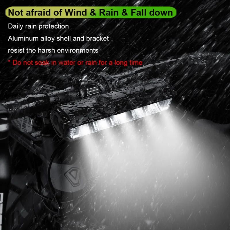 5200LM Rechargeable Bike Light 8000mAh Power Bank Headlight