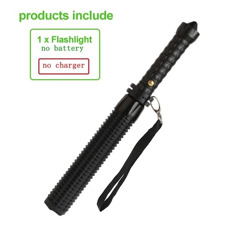 Baseball Bat Style LED Flashlight with Zoom and Self Defense Design