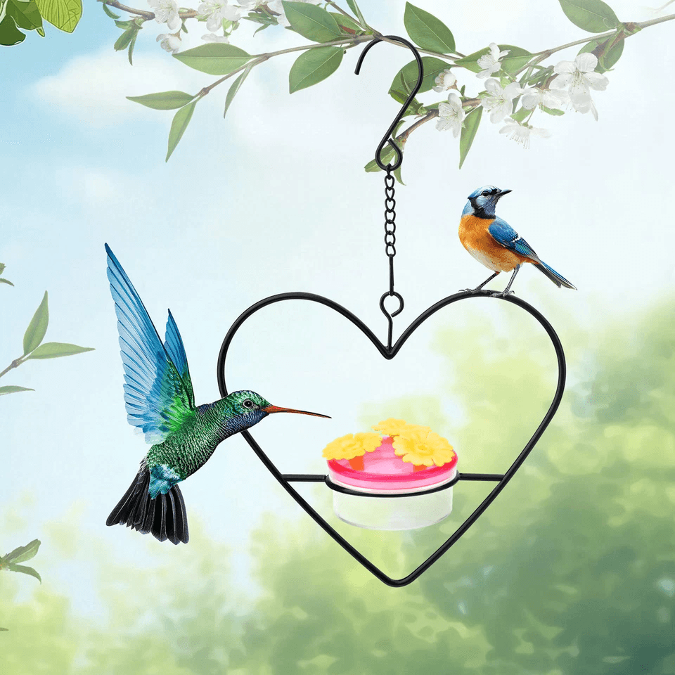 Metal Hanging Bird Feeder, Hummingbird Feeders for Outside, Port Design