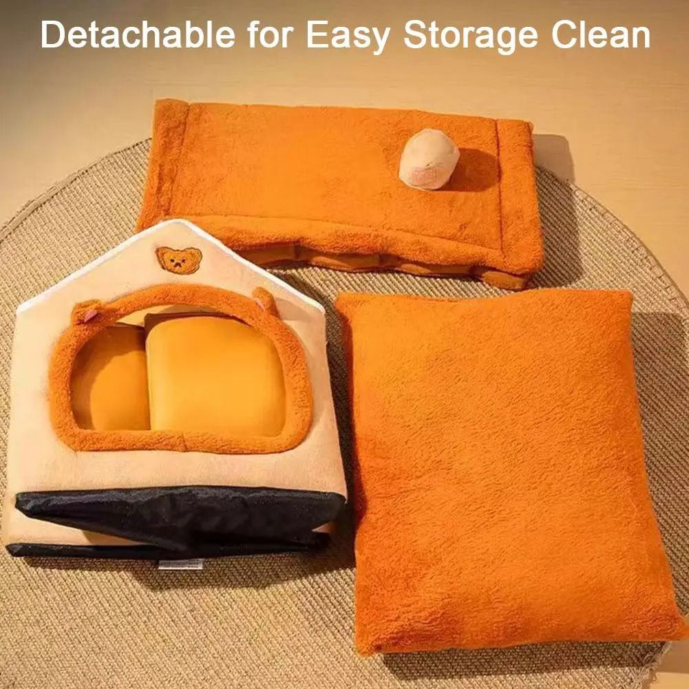 Thickened Pet Warm House Detachable Washable Cat and Dog Bed for All Seasons