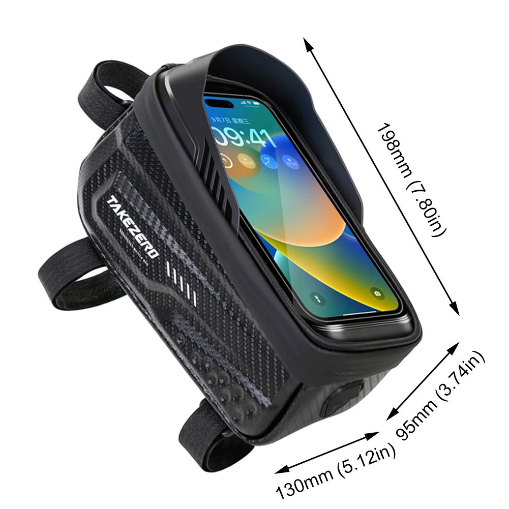 Waterproof Touchscreen Bicycle Top Tube Bag for Cycling Phones and Gear