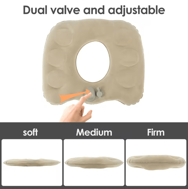Inflatable Donut Seat Cushion Adjustable Lightweight Pressure Relief Pillow
