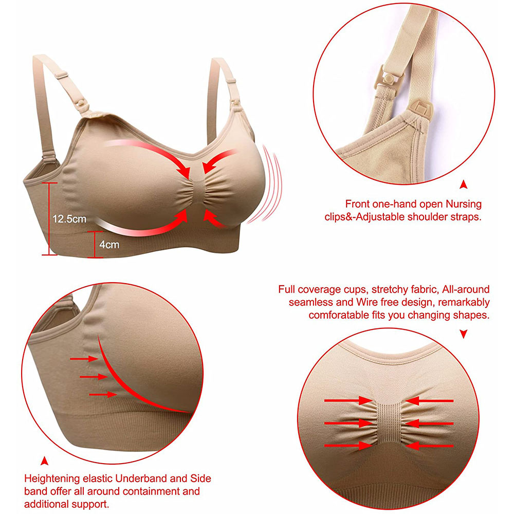Breastfeeding Bras, Maternity Nursing Bra for Feeding, Wirefree Bra, Breathable Nursing Underwear for Pregnant Women
