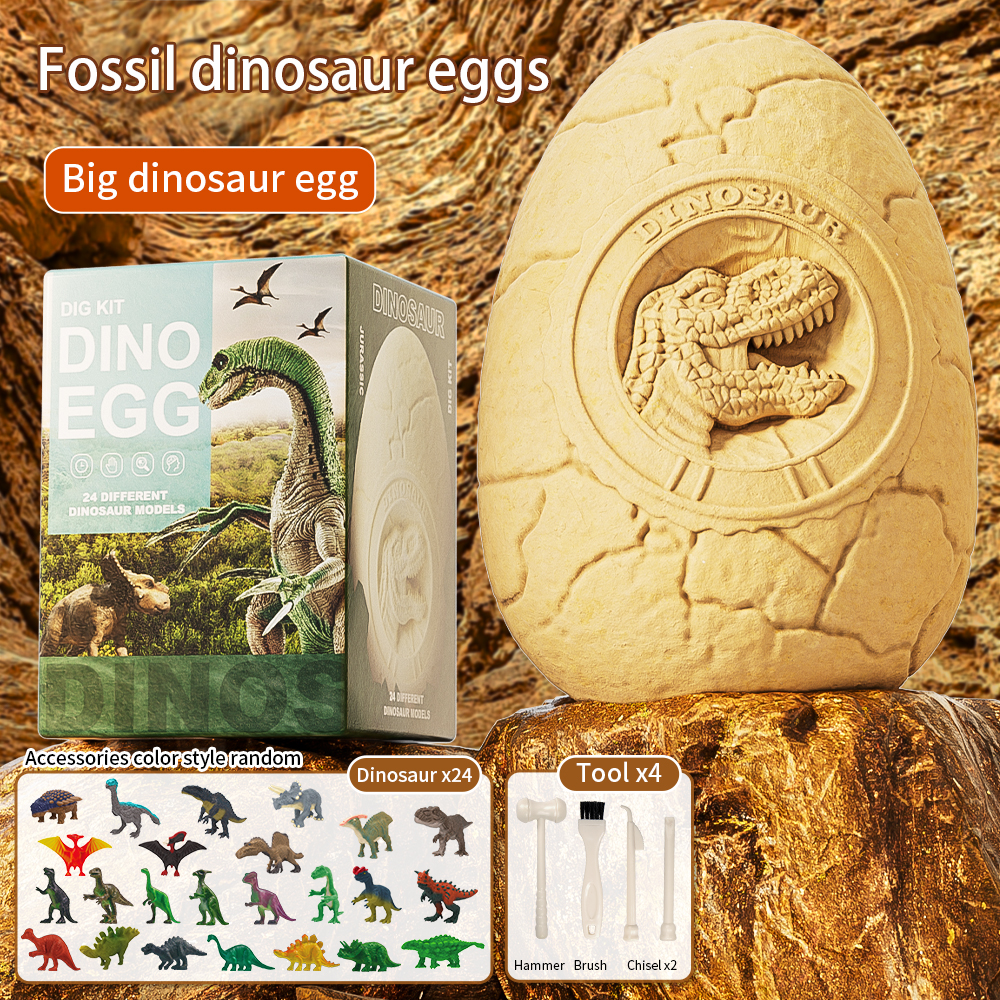 DIY Dinosaur Fossil Dig Kit Kids Archaeology Dig Toy with Dinosaur Egg Excavation