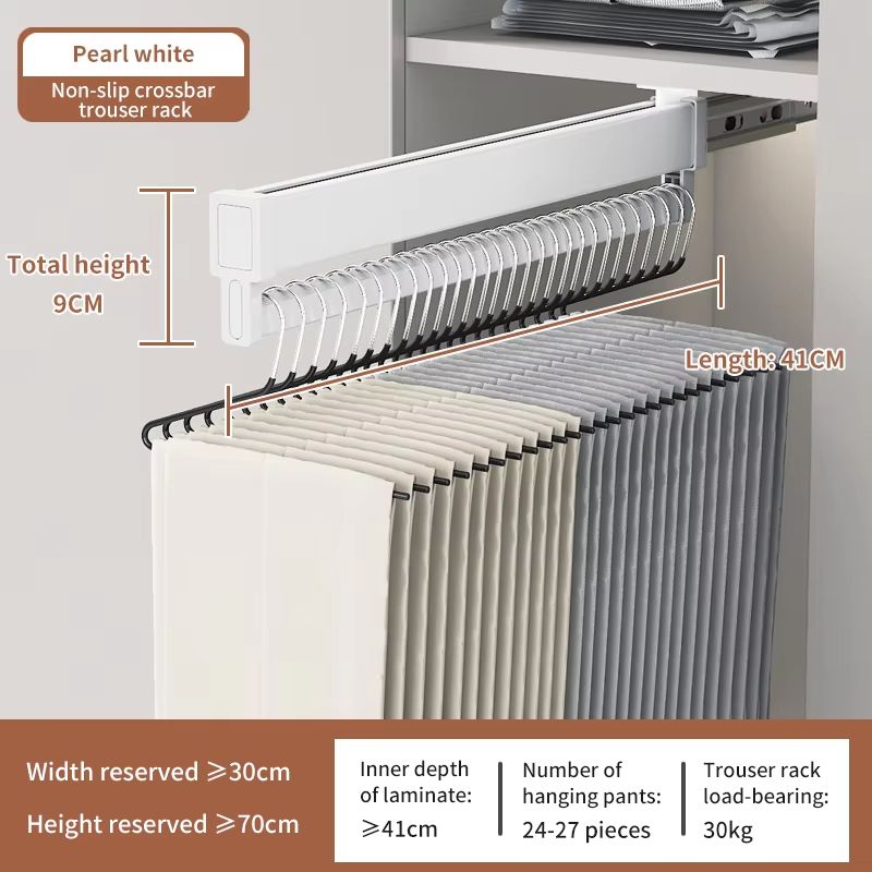 Space-Saving Expandable Sliding Pants Rack