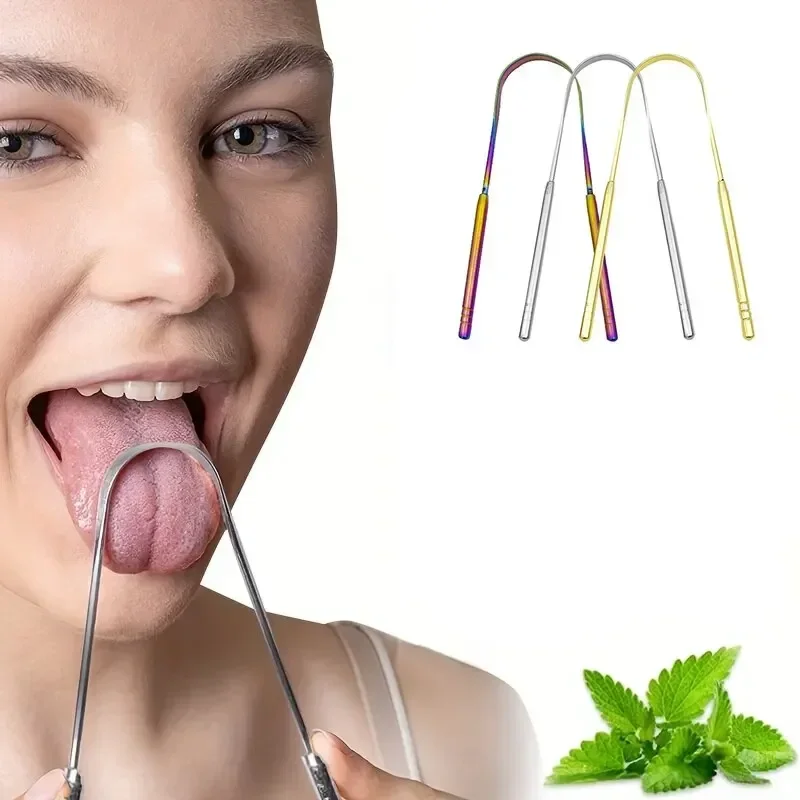 Stainless Steel Tongue Scraper for Fresh Breath U shaped Metal Tongue Cleaner for Oral Hygiene