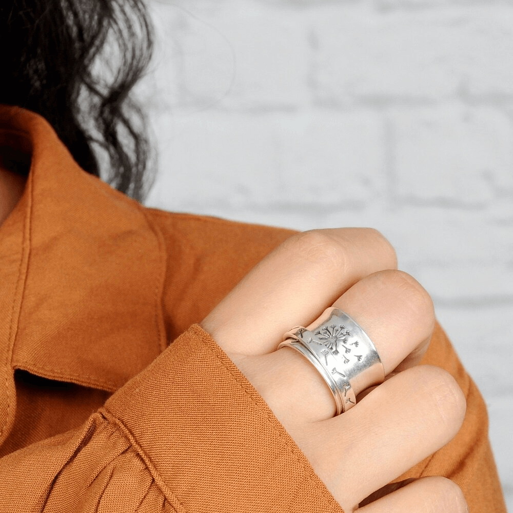 Handmade Vintage Spinner Boho Silver Statement Ring