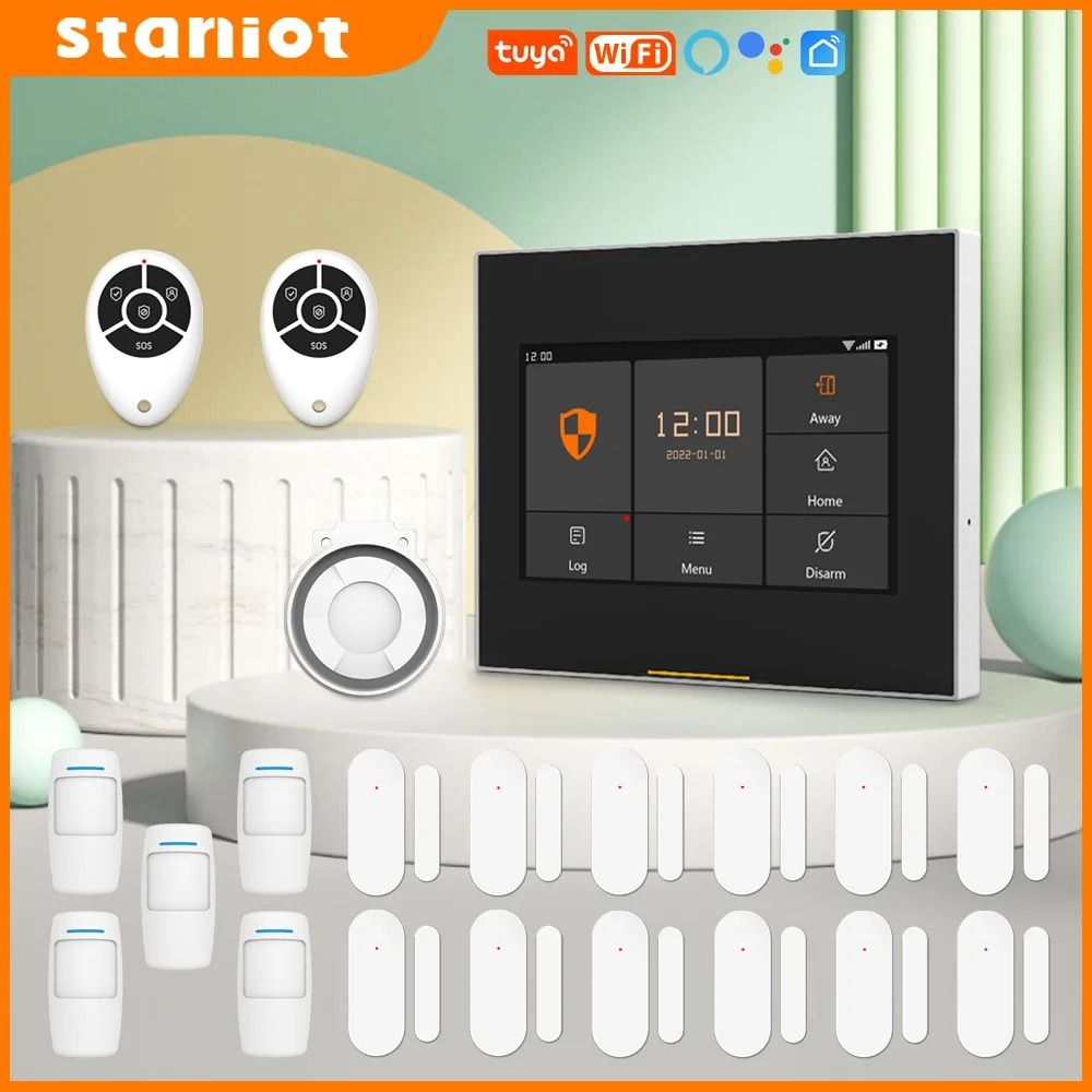 Staniot WiFi Home Security System Tuya Smart Wireless House Alarm Compatible with Alexa and Google