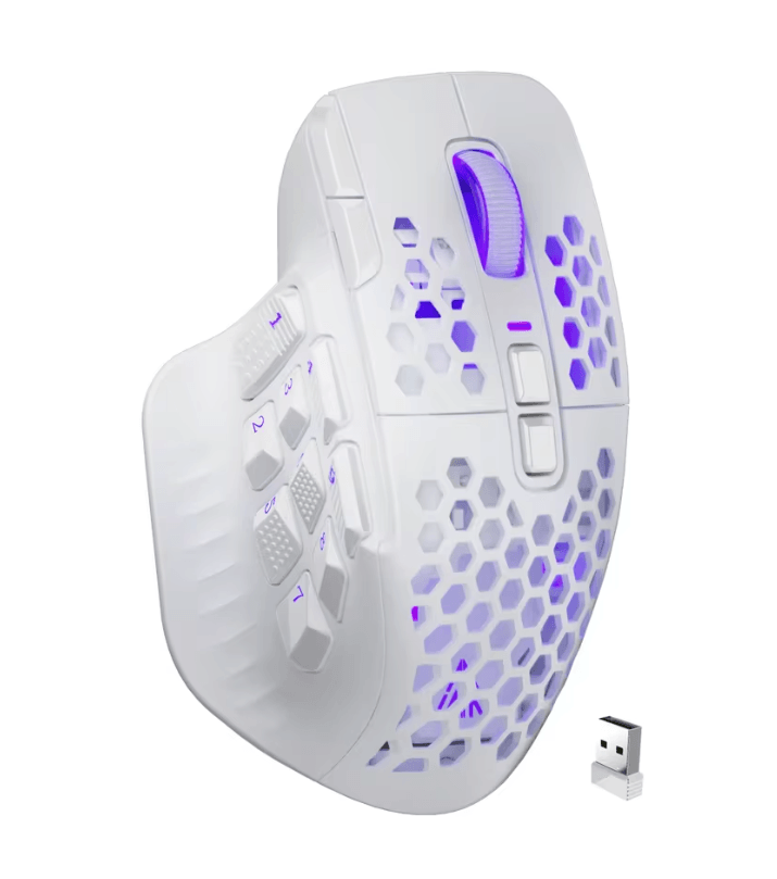 Pro Wireless MMO Gaming Mouse with 16 Side Buttons 24000 DPI RGB Programmable Macros