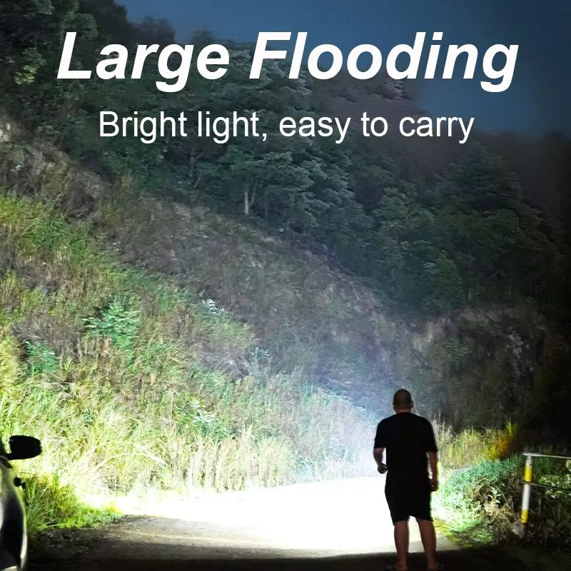 Multifunctional COB LED Flashlight – Portable Keychain Torch with Magnetic Base & Adjustable Angle for Camping, Work, an