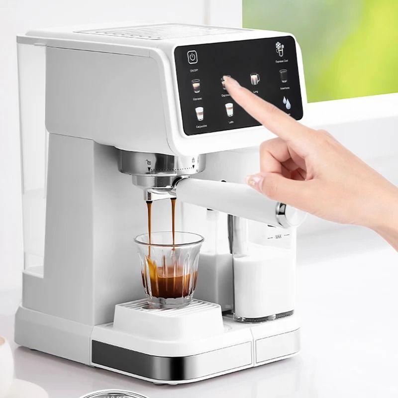 Italian Automatic Espresso Machine with Milk Frother High Pressure Coffee Maker