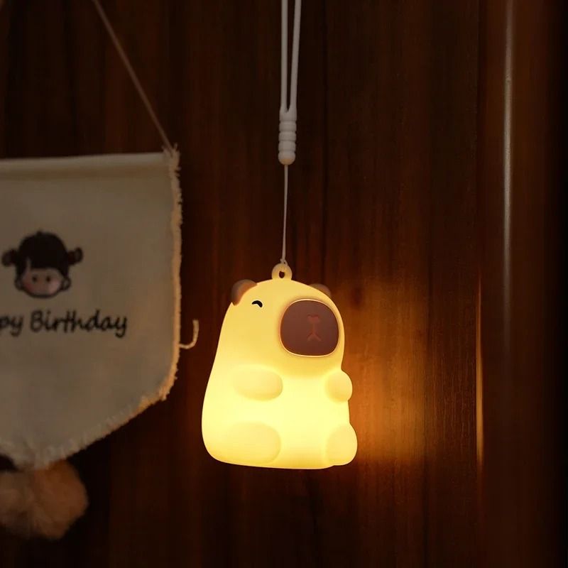 Capybara Cute Night Light and Squishy Silicone Lamp
