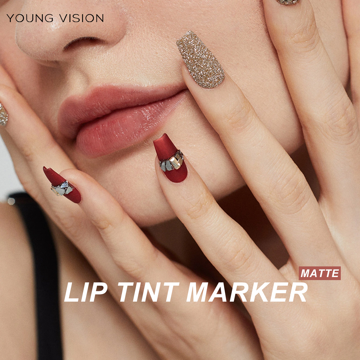 Lip Tint Pen, Matte Water Lipstick, Non Stick Cup Formula, Long Lasting Wear, Smooth Lip Liner and Lip Stain Combo