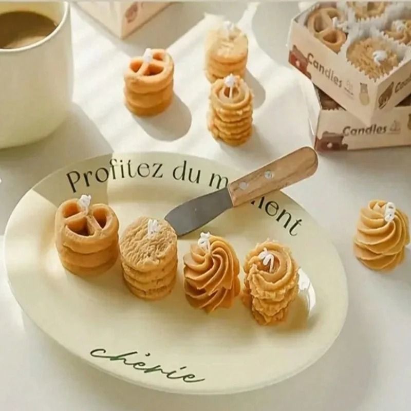 Creative Biscuit Shaped Scented Candles Cookie Candle Gift Set Decorative Wax Candles