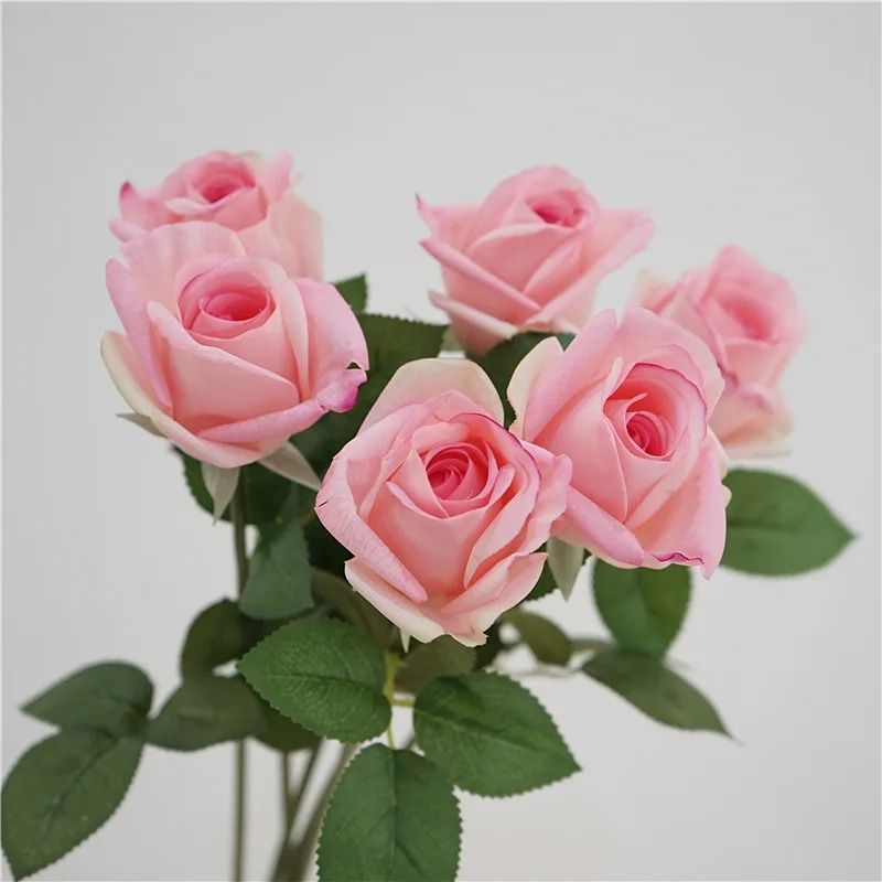 Artificial Latex Ellie Rose Branches Real Touch Fake White Roses