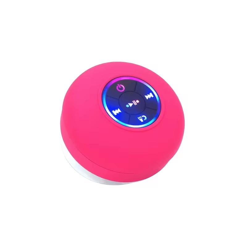 AquaSound Waterproof Bluetooth Shower Speaker with Suction Mount, Mic & Controls