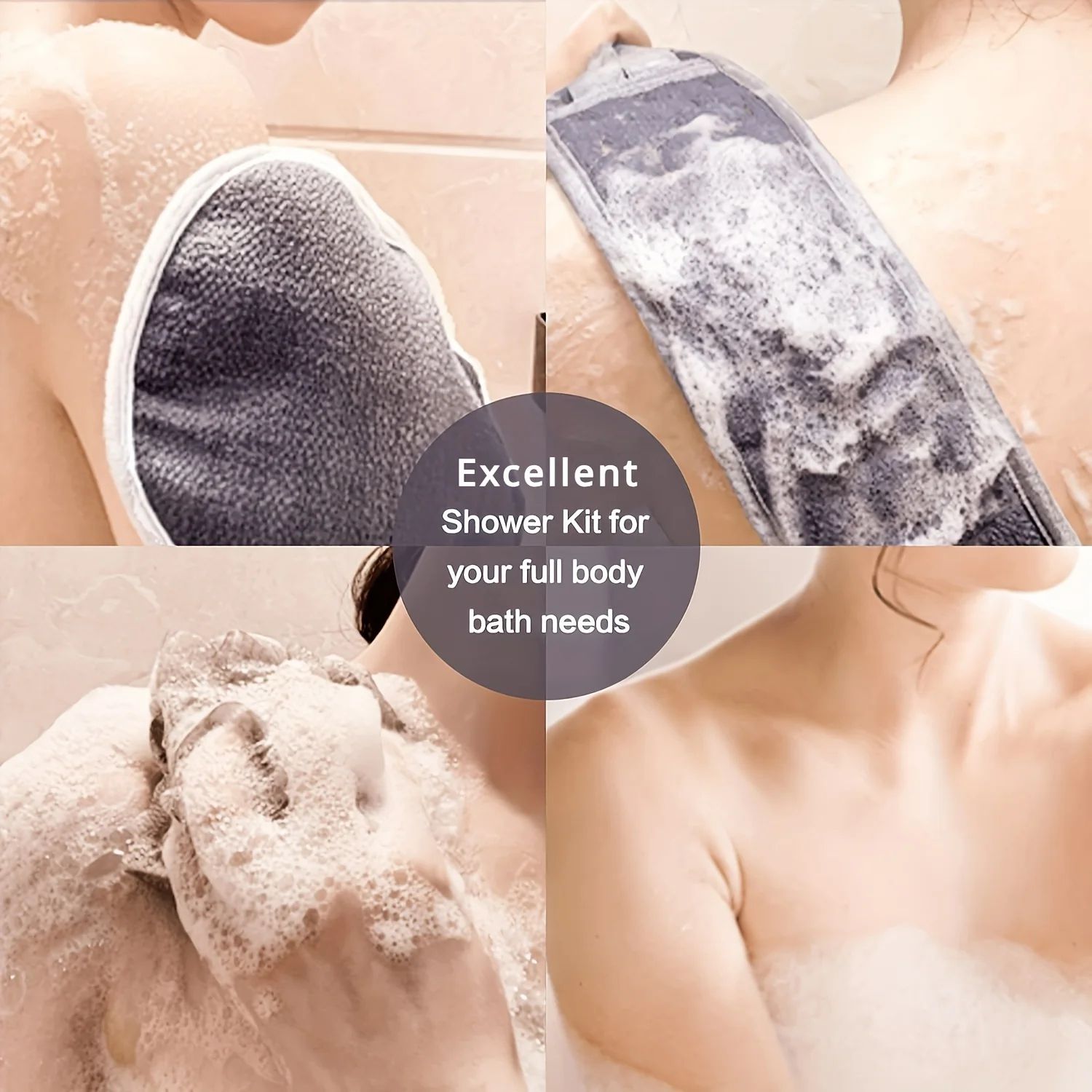 Exfoliating Body Scrubber Bath Set