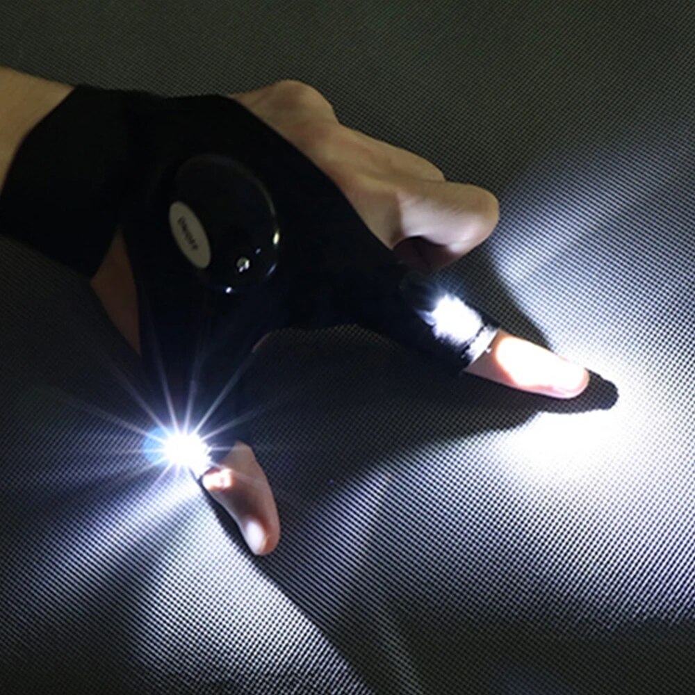 Fingerless LED Flashlight Fishing Gloves | Waterproof & Durable Outdoor Gear