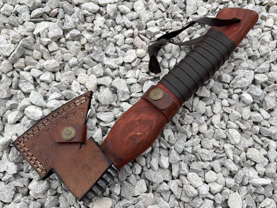Christmas Viking Axe Custom Handmade Carbon Steel Blade Hiking Axe Hunting Axe Camping Axe