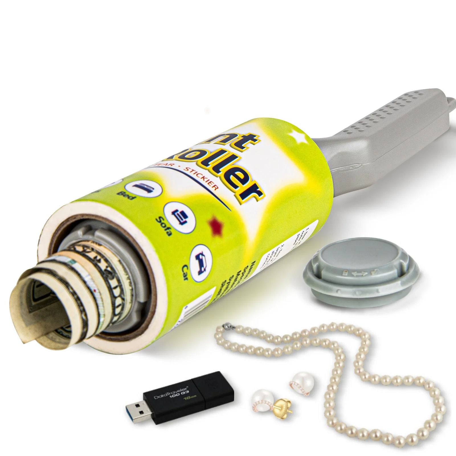 Hidden Compartment Lint Roller Stash Box Secret Storage for Travel