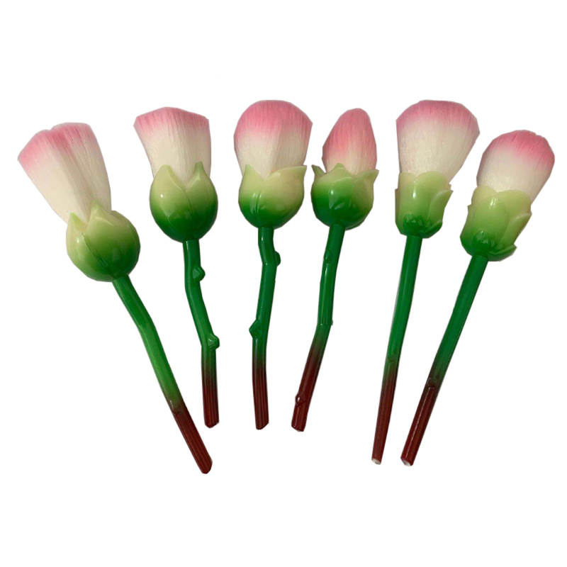 6pcs Rose Flower Makeup Brush Set, Professional Face Foundation Colour Powder Eye Shadow Cosmetic Blush Brushes