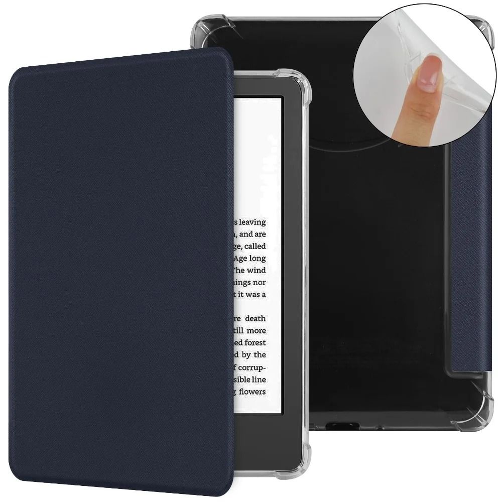 Kindle Basic 6 Inch Smart Case with PU Leather Front TPU Back Auto Wake Sleep Cover