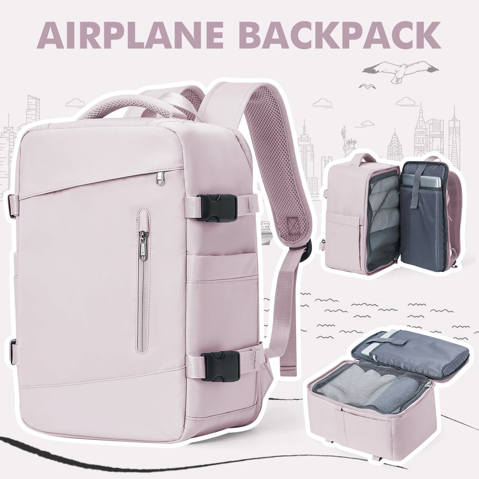 Women Backpack Travel Cabin Bag Carry On Laptop Suitcase for Airplane