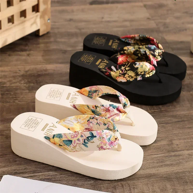 Summer Women Shoes, Casual Flip Flops, Fashion Wedges Sandals, Platform Slippers for Beach