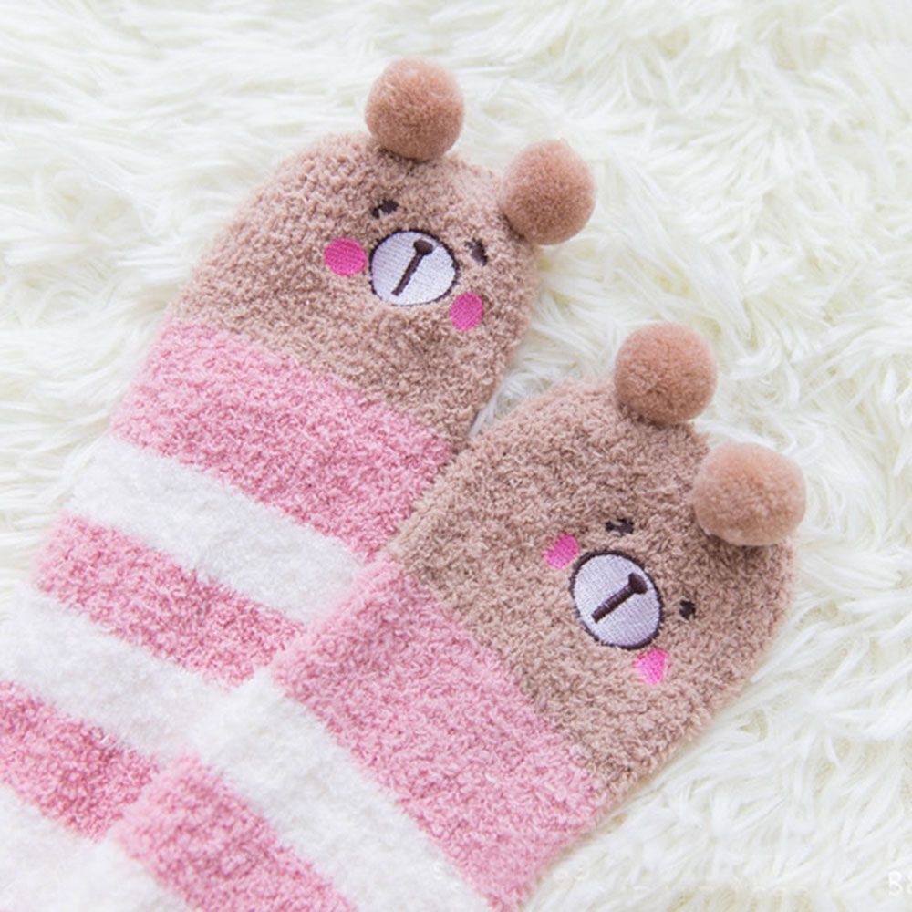 Cute Animal Printed Knee Socks Striped Lovely Long Winter Thigh High Stockings