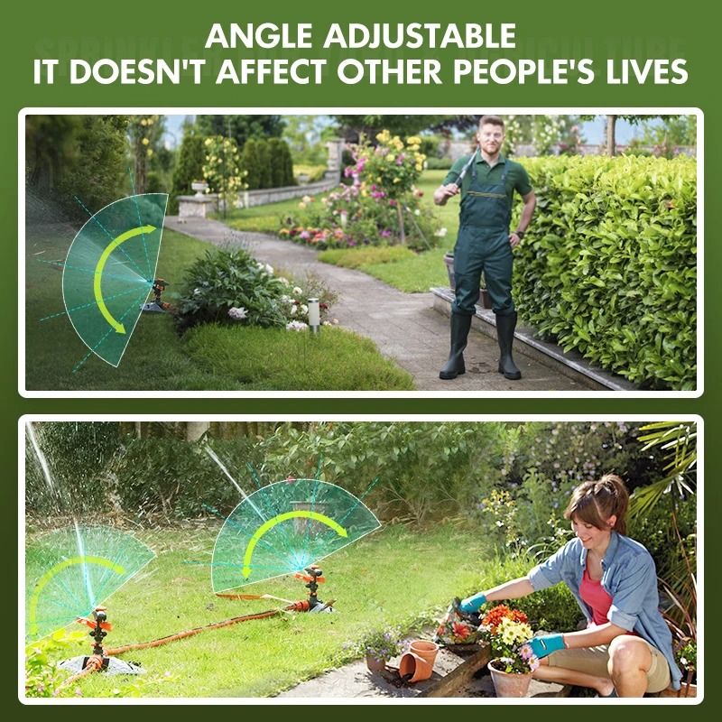 Upgraded 360 Degree Rotating Garden Water Sprinkler with Adjustable Angle and Large Coverage