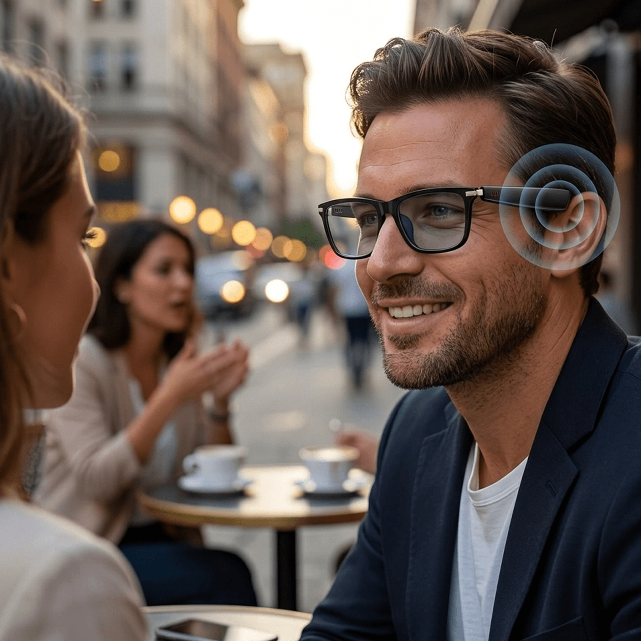 Smart AI Translation Glasses with Photochromic Lenses, Real-Time Languages Translator for Travel & Business