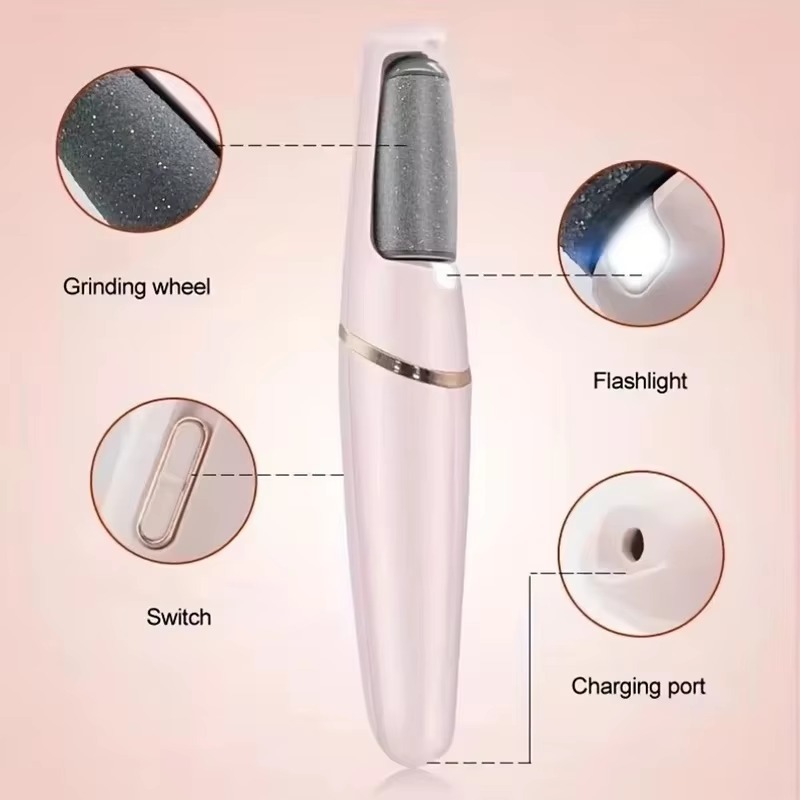 Automatic Foot Grinder, USB Electric Dead Skin Pedicure, Rechargeable Roller Feet Pedicure Tool with 2 Removable Roller