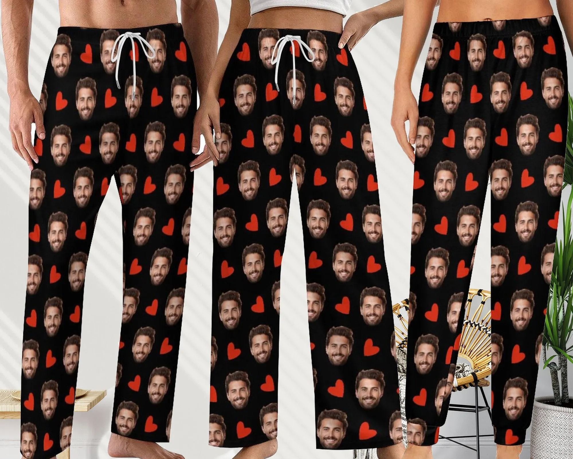 Custom Pajama Pants Photo Print Long Pajama Pants for Women/Mens Gift for Family
