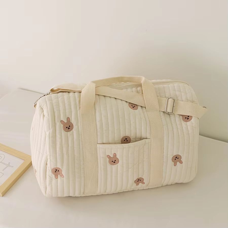 Little Bear Embroidered Handheld and Shoulder Tote Bag