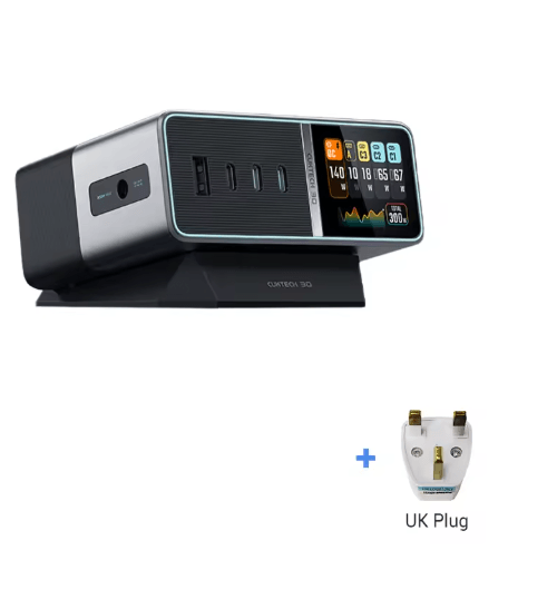 CUKTECH 30 Ultra 300W GaN Desktop Charging Station with Smart IPS Display