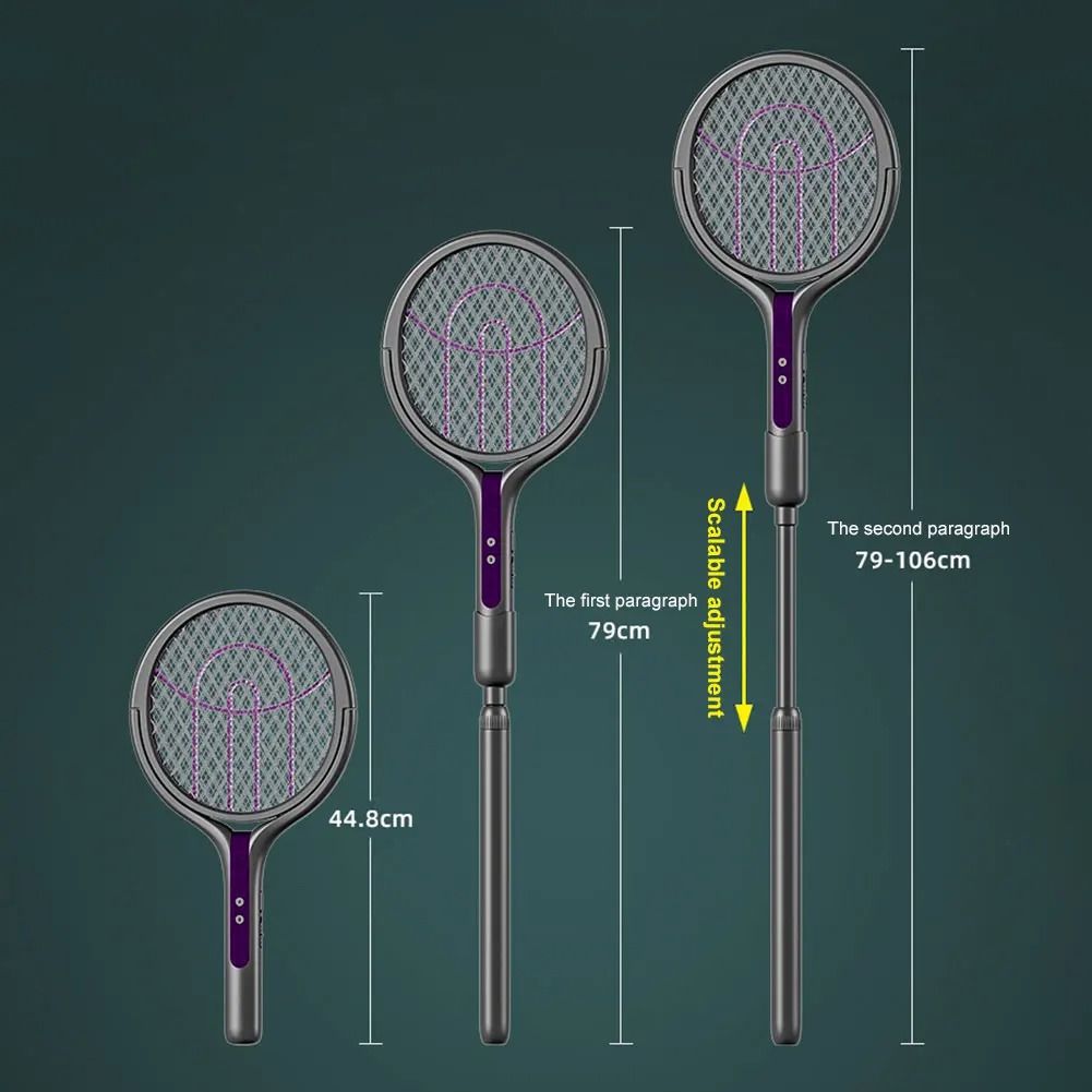 2-in-1 Household Retractable Electric Mosquito Swatter & Trap Lamp