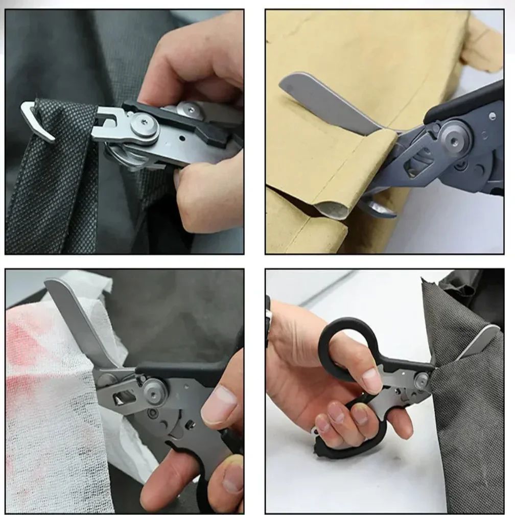Tactical Folding Trauma Shears Multi-Tool Survival Scissors for First Aid, EMT Rescue, Outdoor EDC Emergency Gear