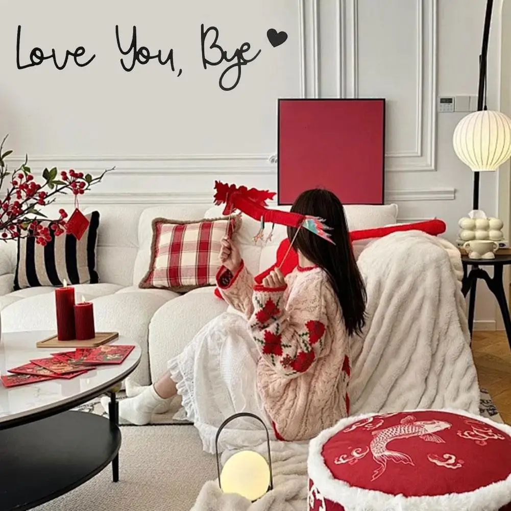 Wooden Script Wall Sign Love You Bye